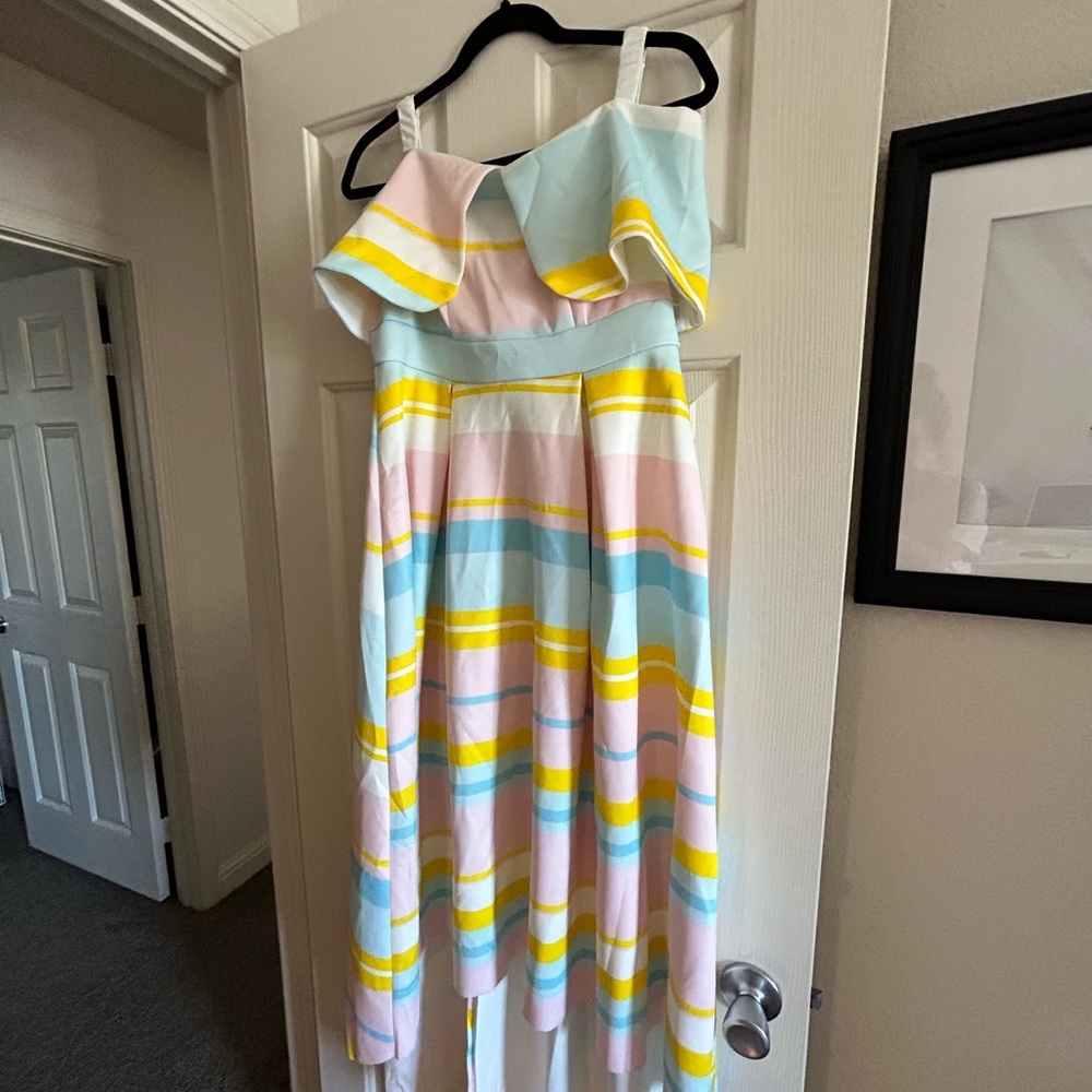 ASOS Maternity Bright Stripe Deep Fold Dress